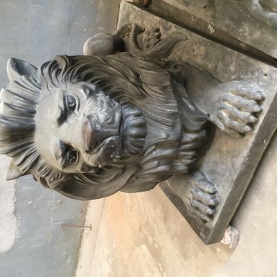 Cast Metal Animal Sculptures Doorways Large Bronze Lion Statue