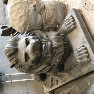 Cast Metal Animal Sculptures Doorways Large Bronze Lion Statue