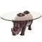 Animal Rhinoceros Metal Table Sculpture Resin Tea Table Outdoor Yard Sculptures